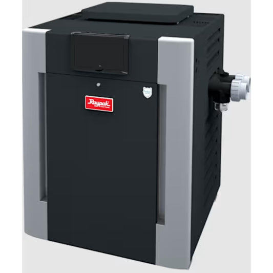 Raypak P-R266A-EN-C #51 Digital Natural Gas Heater, 266K BTU, Electronic Ignition, Polymer Headers, Copper Exchanger, 220 lbs