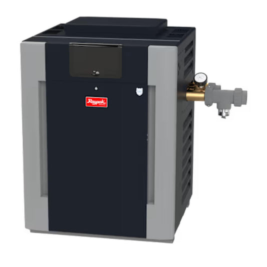 Raypak B-R266A-EN-X #50 Digital ASME Natural Gas Heater, 266K BTU, Cupro-Nickel Exchanger, 229 lbs, 2” Bronze Headers, ProTek Shield Module