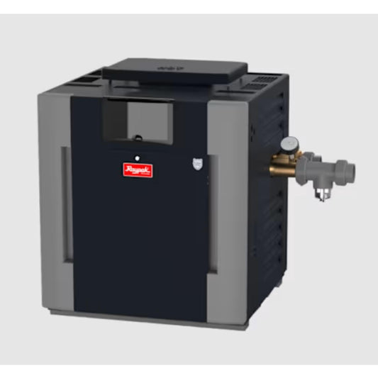Raypak B-R267A-EN-C #26 Digital Low NOx ASME Natural Gas Heater, 266K BTU, Copper Exchanger, 216 lbs, 2” Bronze Headers, ProTek Shield Module